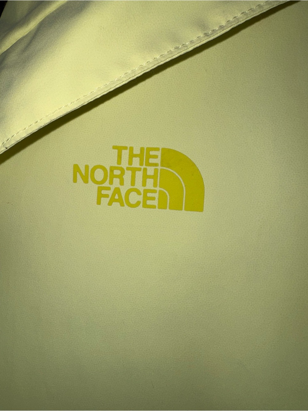 The North Face Womens M Yellow Hooded Rain Jacket Parka Geometric Lined Coat